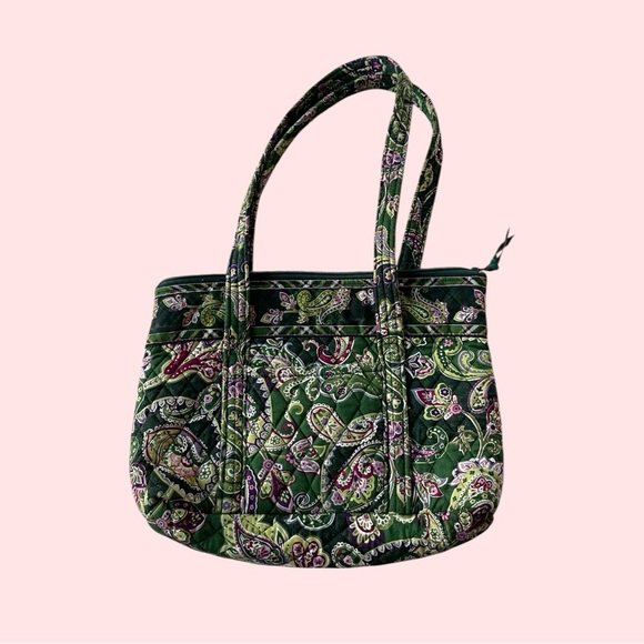 Retired Chelsea Green Vera Bradley Paisley Quilted Tote - Picture 2 of 5